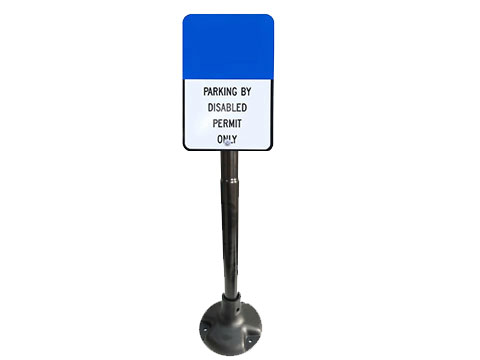 Black Parking Signs Stand Outdoor Iron Sign Post