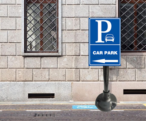 Heavy Duty Cast Iron Parking Signs Stand