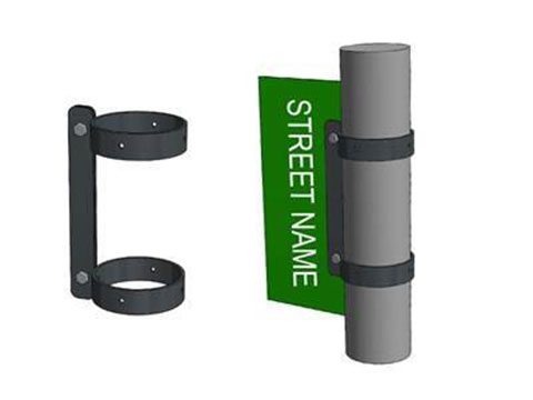 round sign post accessory and installation method.