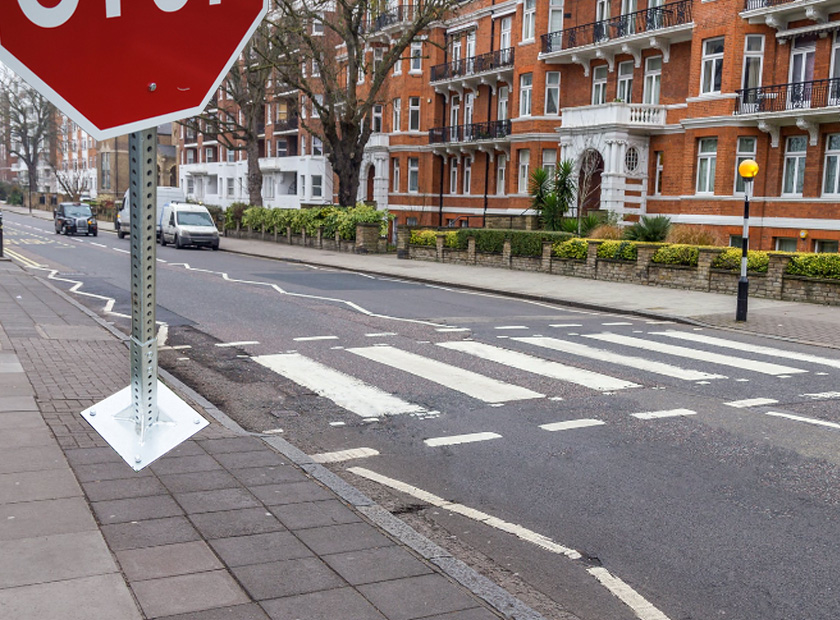 Galvanized steel metal sign post stands base for traffic sign