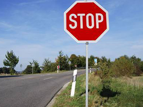 metal steel  square sign post for road traffic